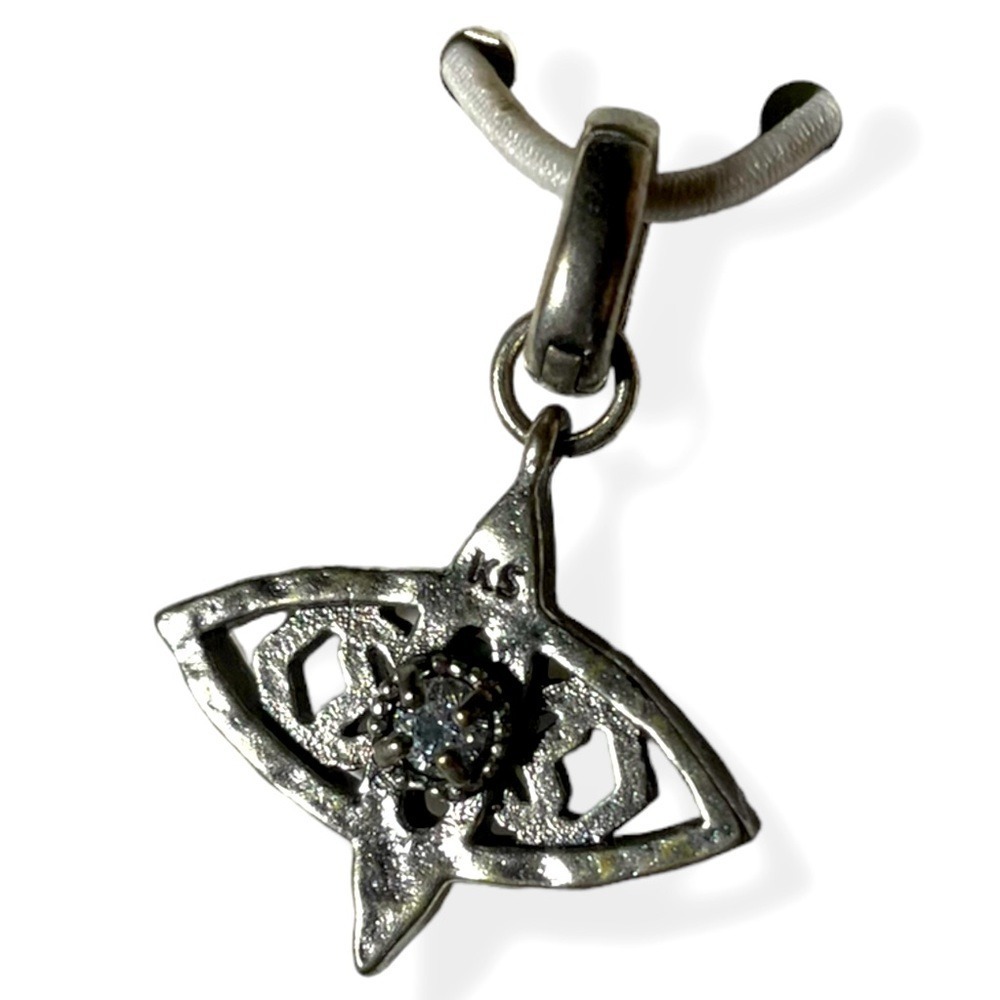 NWT Kendra Scott Silver Steel Evil Eye Protection Color Bar Charm One Size‎